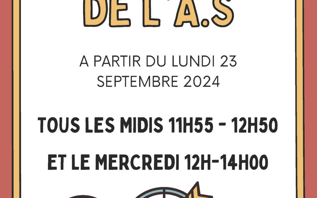 Planning de l’Association sportive – À partir du 23 septembre 2024